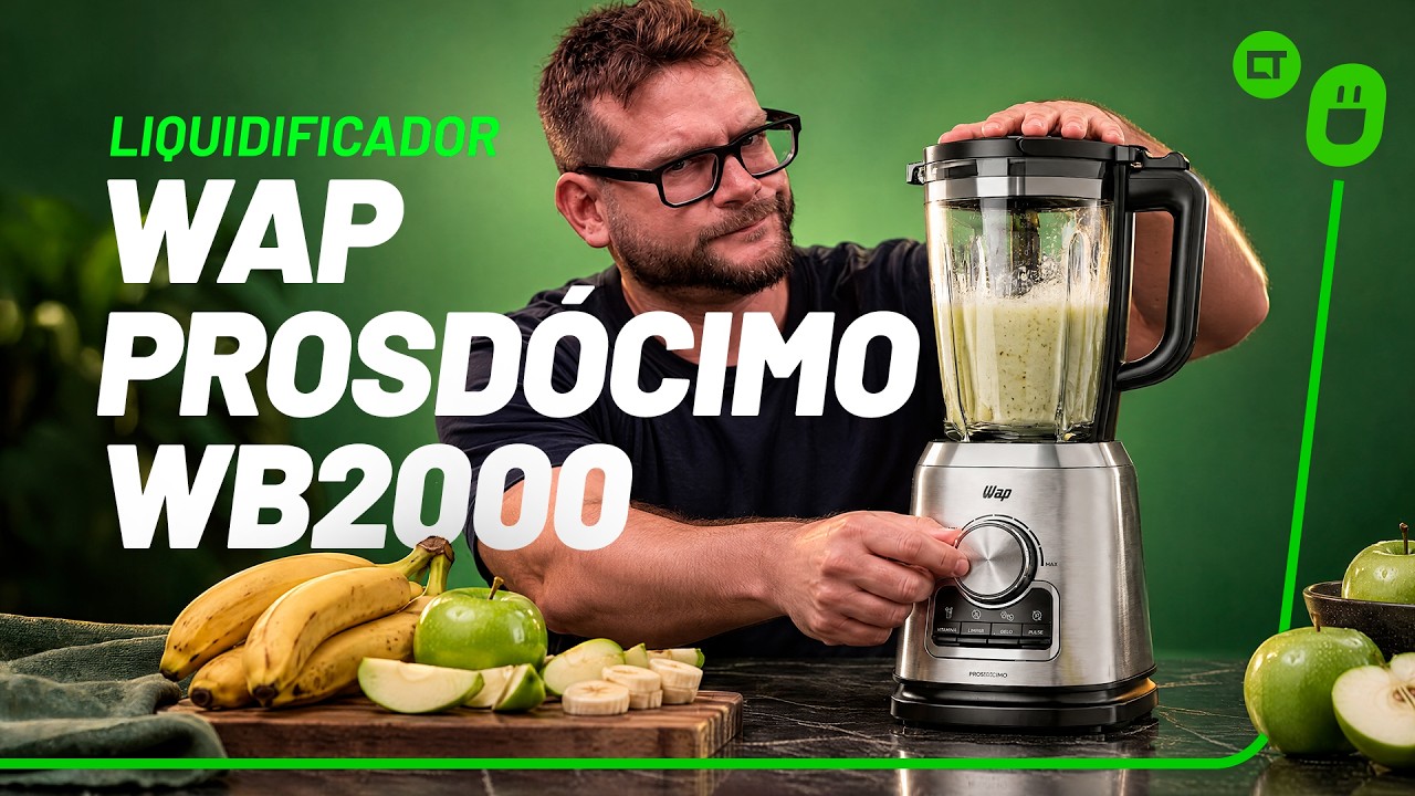 Miniatura da avaliação em vídeo de Liquidificador Portátil WAP Blender Go 300W com 2 Copos Squeeze