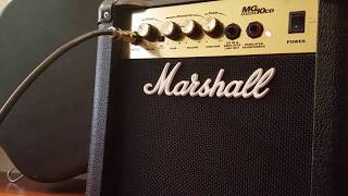 Video thumbnail for Marshall MG 10CD small amp Sound Test by slobomitic