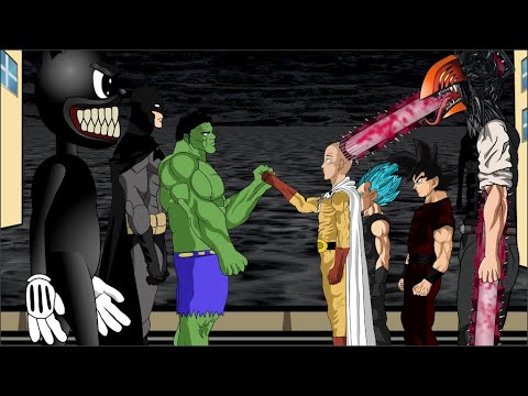 Goku - Vegeta VS Cartoon Cat, Hulk, Batman VS Chainsaw Man VS Saitama