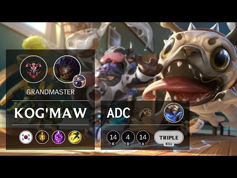 Kog'Maw ADC vs Ezreal - KR Grandmaster Patch 9.15