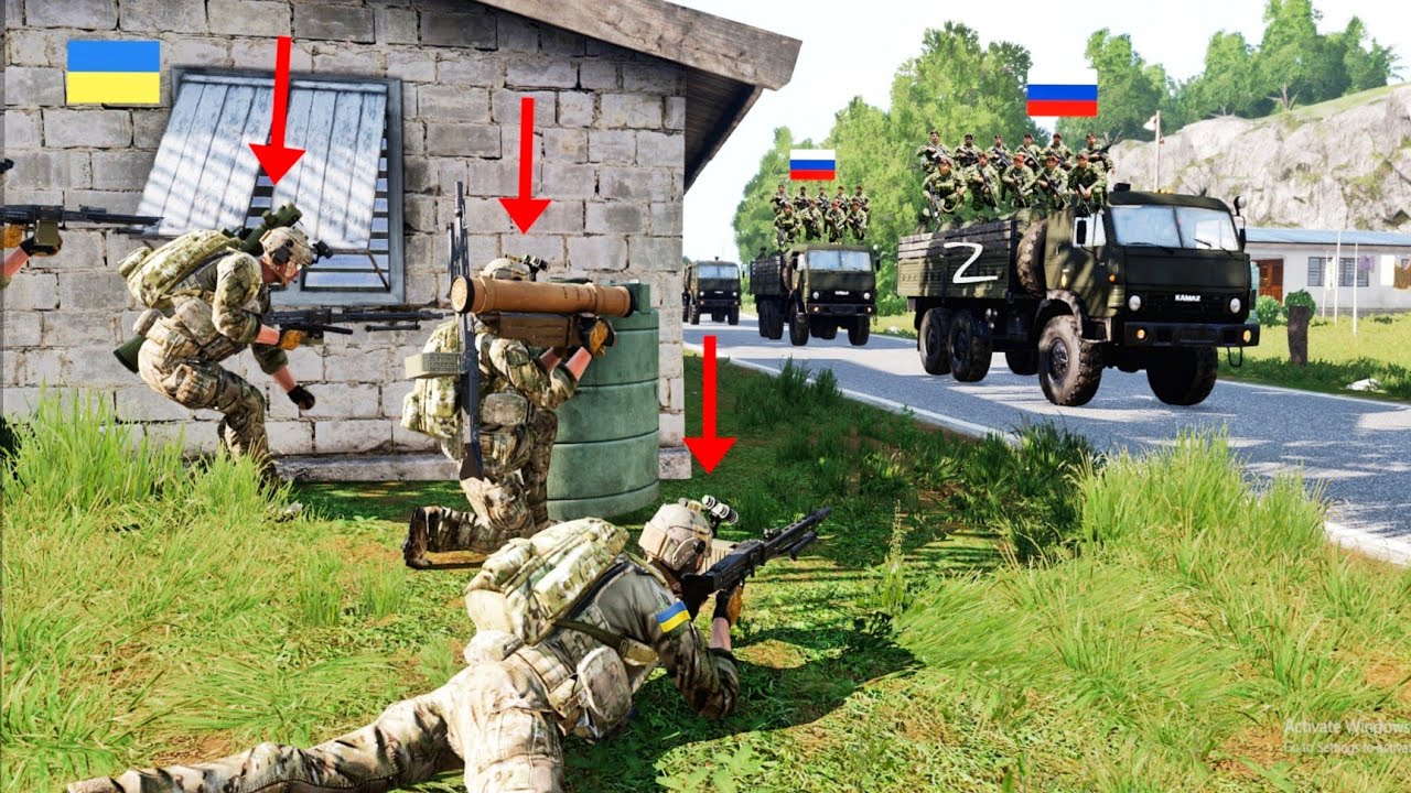 Russian troop convoy carrying 200 soldiers to Khursk was brutally ambushed