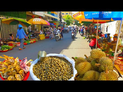 Living Lifestyle In Cambodian Market -  Food Tour Around Boeng Trabaek Market In Phnom Penh