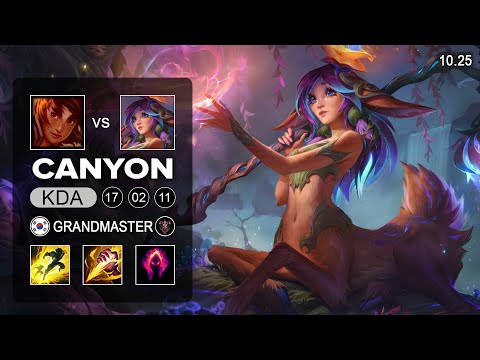 Canyon Lillia Jungle vs Taliyah - KR Grandmaster Patch 10.25