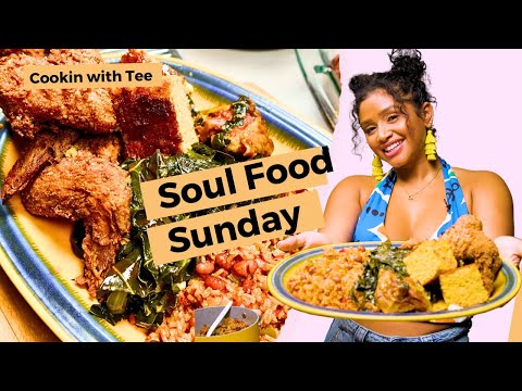 Tee’s Soul Food Sunday - Fried Chicken, Collard Greens & The BEST Cornbread & "Dirty-ish" Rice!