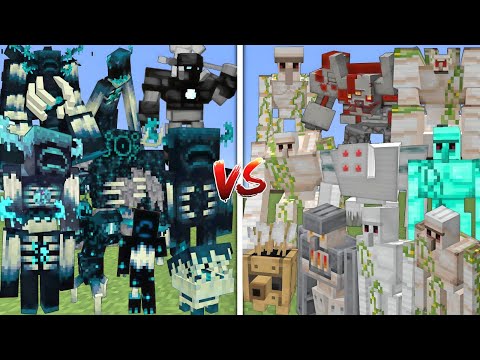 ALL MUTANT WARDENS vs ALL MUTANT IRON GOLEMS ALLIANCE MOBS BATTLE IN MINECRAFT
