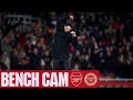 BENCH CAM | Arsenal vs Brentford (2-1) | All the goals, saves, reactions & more at Emirates Stadium!