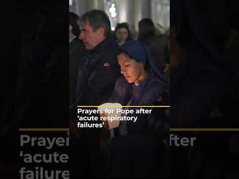 Prayers for Pope after 'acute respiratory failures' | AJ #shorts