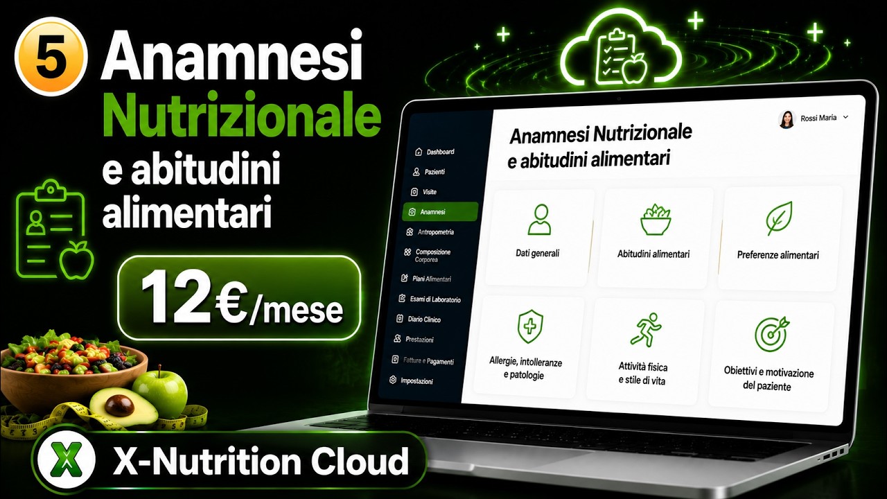 Anamnesi Nutrizionale e Abitudini Alimentari X-Nutrition Cloud