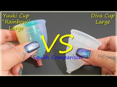 Yuuki "Rainbow" Lg vs Diva Cup Lg "Squish - Menstrual Cups
