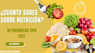 ✅ Test de Nutrición y Dietética en 10 preguntas. ¿Cuánto sabes 🤷‍♀️🙋‍♀️💪