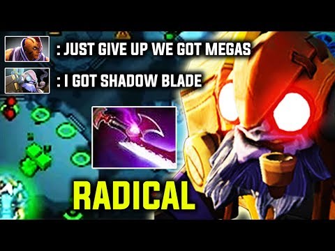 Radical [Tinker] Ninja Mode - Shadow Blade Build Crazy Mega Creeps Comeback | Dota 2