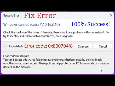 How to Fix Error Can’t Access Shared Folder on Windows 10/11 (Error code: 0x800704f8)