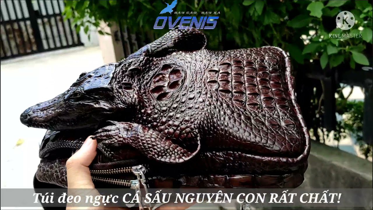 Túi đeo ngực cao cấp cho nam [ĐẦU CÁ SẤU THẬT ĐẲNG CẤP]