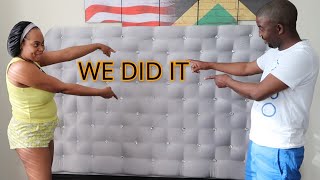 DIY King Size Tufted Headboard & Footboard...| The Morganz Family Vlog #11