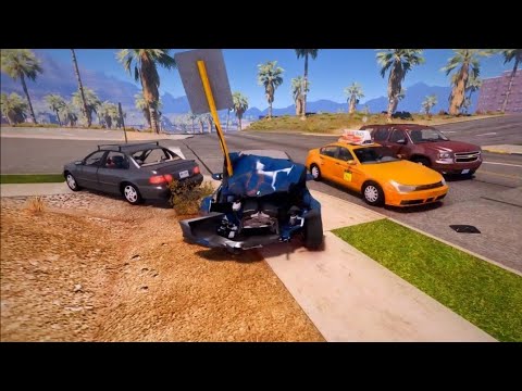 Realistic Car Crashes #39 - BeamNG Drive car speed