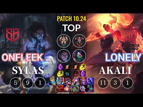 SB OnFleek Sylas vs SB Lonely Akali Top - KR Patch 10.24