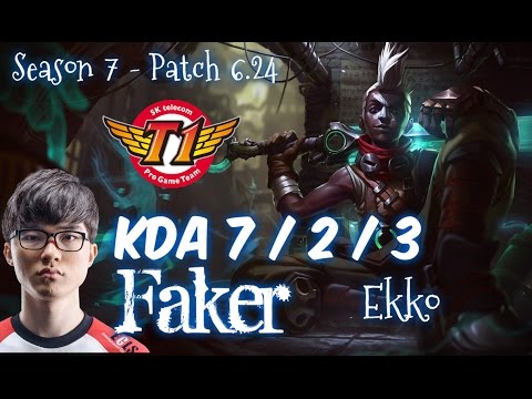 SKT T1 Faker EKKO vs ORIANNA Mid - Patch 6.24 KR Ranked