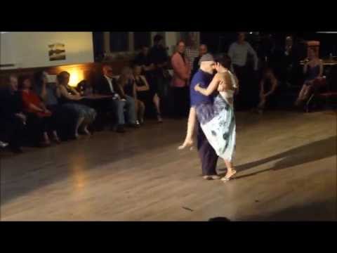  Cristina Ladas  and  Homer Ladas  are  dancing  to  a  nontraditional song  at  England International Tango Festival  in  2016