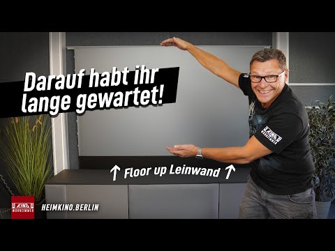 Alternative zur Rollo-Leinwand: eine Bodenleinwand, die sich auch verstecken kann – Kestrel Floor-up