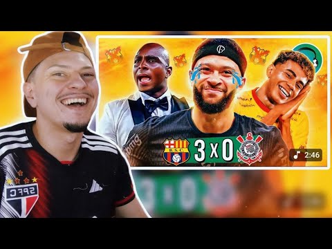 ♫ 3x0 - CORINTHIANS É HUMILHADO PELO BARCELONA FALSO! 🤣 | FutParódias | REACT