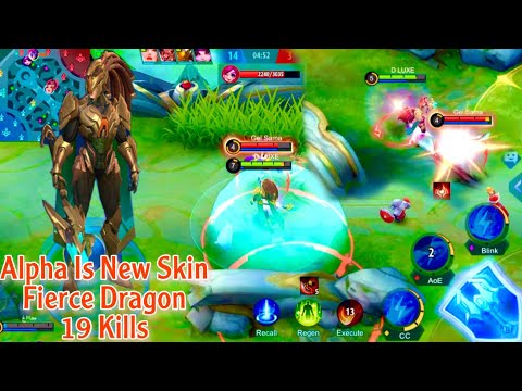 Next New Hero Alpha New Skin Fierce Dragon Gameplay-Mobile Legends Bang Bang
