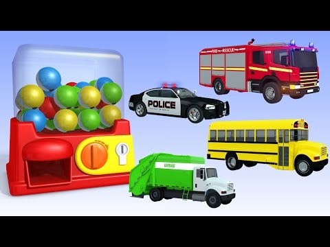 Learning Street Vehicles Names and Sounds for kids with Surprise Eggs Cars and Trucks