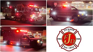 Jackson Fire Engine 1260, Command 1280, & Ambulance 1251 Responding From Quarters 11-10-24