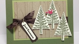 preview picture of video 'Festival of Trees Stampin Up Online Card Class 4 of 6'