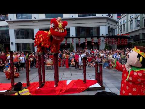 CNY 2020 ~ Acrobatic Lion Dance (舞狮高桩表演 Múa Lân) by Polingkeong 保灵宫 @ Plaza Akardia, KL (7/2/2020)