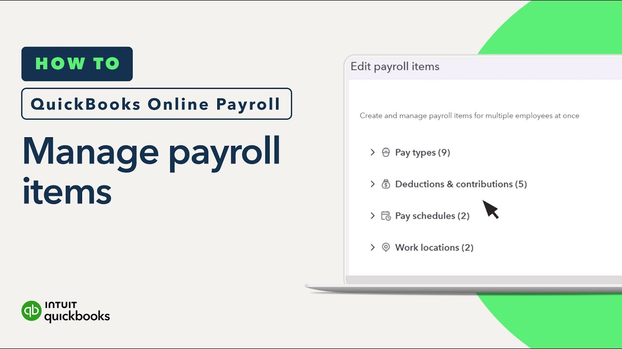 How to manage payroll items in QuickBooks Online Payroll