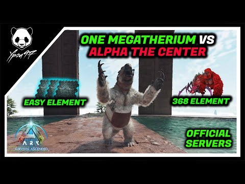 ALPHA THE CENTER - Broodmother & Megapithecus VS ONE Megatherium | ARK: Survival Ascended