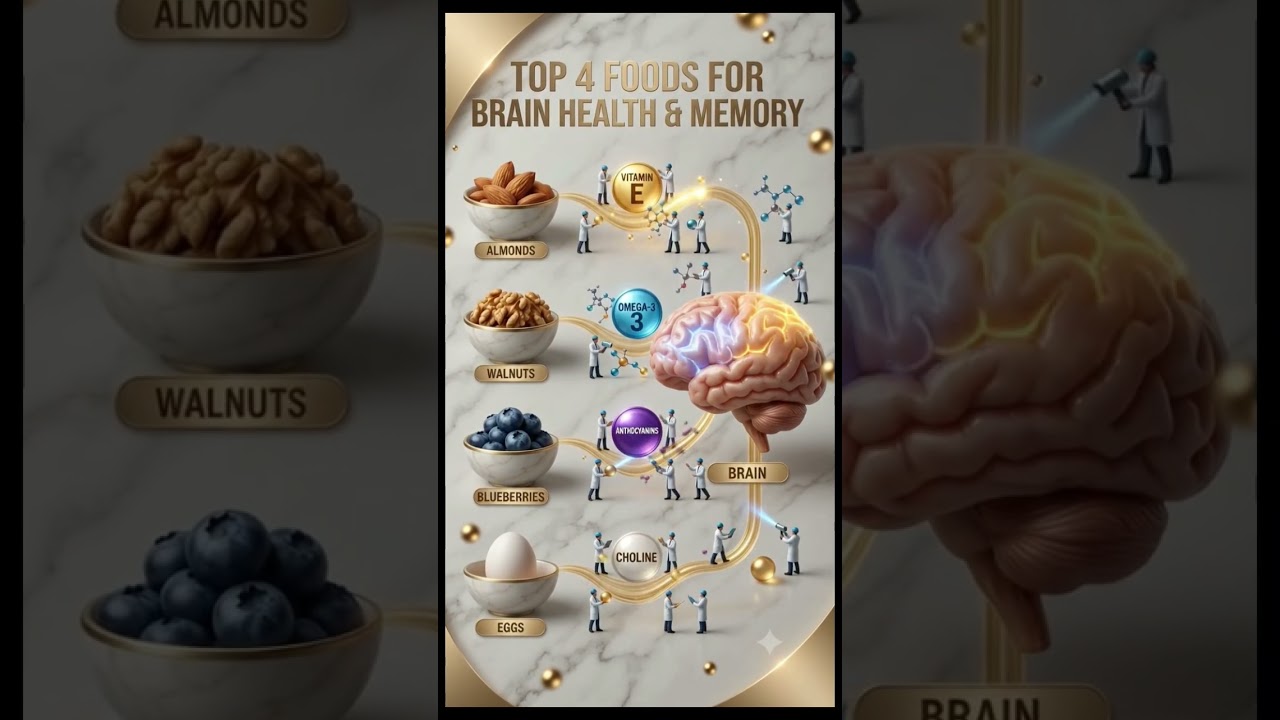 TOP 4 FOODS FOR BRAIN..#ai #viral #shorts #youtubeshorts #haldifoods#brain #viralreels