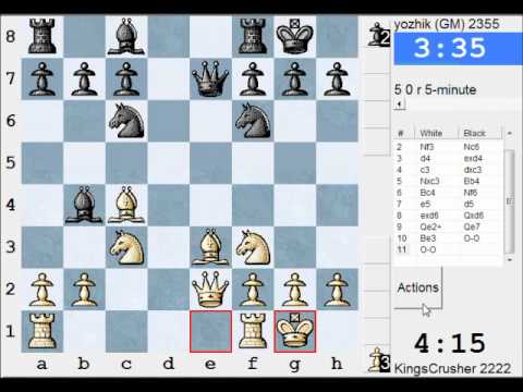 Chess World.net: LIVE Blitz #894 vs yozhik (GM) (2355) - Scotch: Göring gambit (C44)