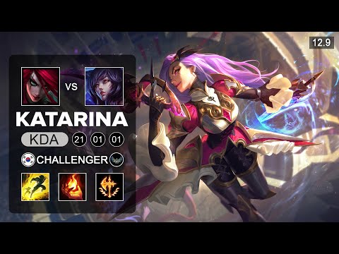 KatEvolved Katarina vs Ahri Mid - KR Challenger - Patch 12.9 Season 12