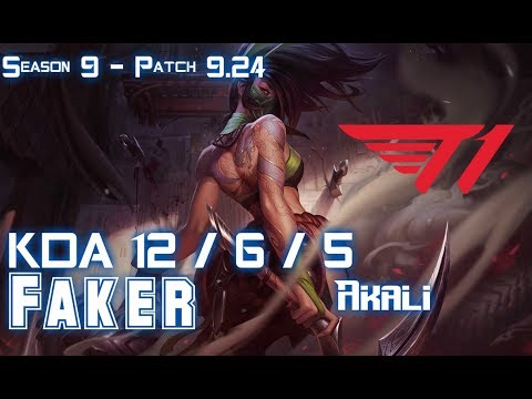 T1 Faker AKALI vs MORDEKAISER Mid - Patch 9.24 KR Ranked