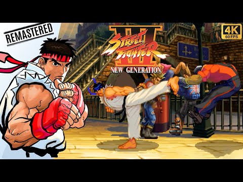 Street Fighter III: New Generation Ryu Longplay (Arcade) [4K/Remastered/60FPS/Frame Interpolation]