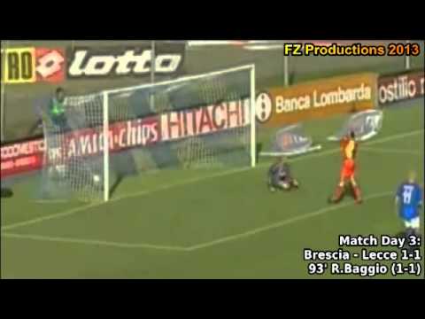 Serie A 2001-2002, day 3 Brescia - Lecce 1-1 (R.Baggio goal)