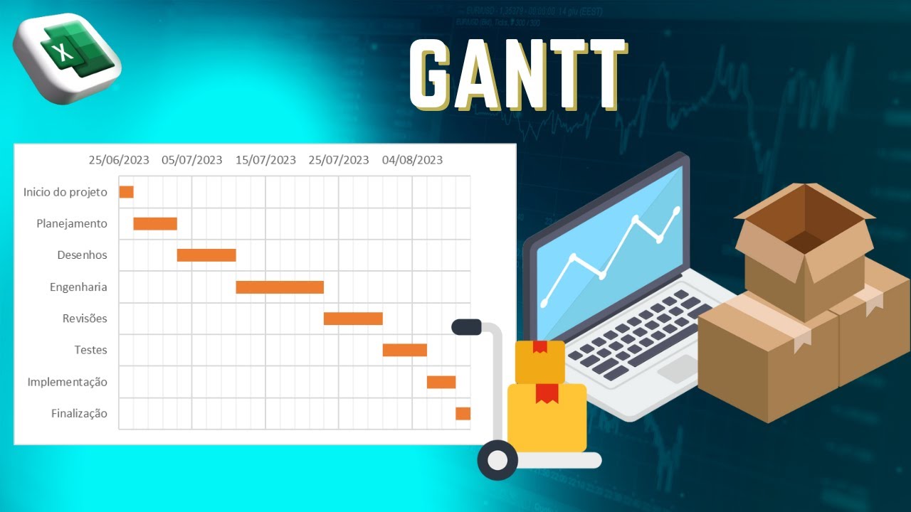 Como fazer Cronograma em Excel com Gráfico de Gantt (Planejamento)