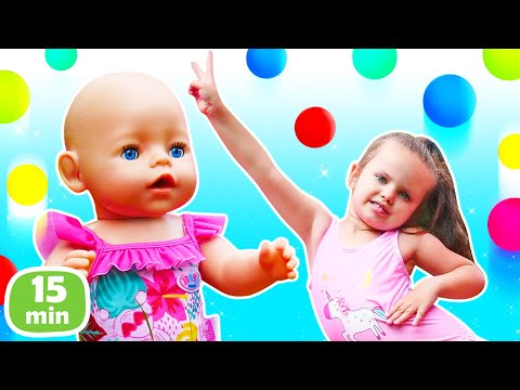 Maya und Lina Kompilation - Puppen Videos für Kinder mit Baby Born.