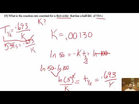 14.4 problems: Change of concentration with time