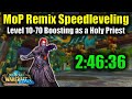 MoP Remix 10-70 Speedrun with a Level 20 Priest Booster