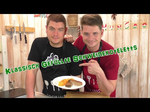 Klassisch gefüllte Schweinekoteletts nach ungarischer Art