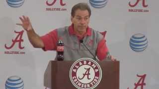 Nick Saban gets fired up, spews profanity about overlooking Charleston Southern video