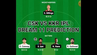 Csk vs kkr | chn vs kol | ipl t20 2022 | team prediction
