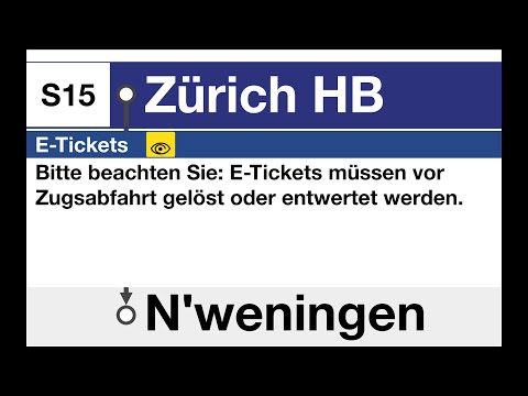 ZVV / SBB TTS Ansage • S15 • Begrüssung Zürich HB – Niederweningen & Information E-Ticket