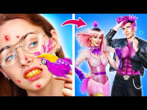 Van Nerd tot Wednesday Addams! Extreme Makeover met Hacks en Gadgets! Wednesday vs Opila Bird!