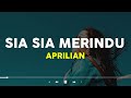 Aprilian Sia Sia Merindu Lirik Salahku Dimana Membuatmu Kecewa Lagu Indonesia Viral Tiktok