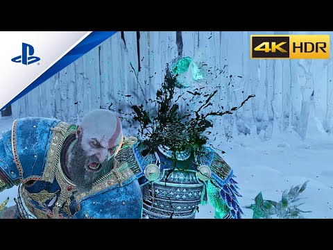 GOD OF WAR RAGNAROK PS5 - KRATOS VS FRAEKNI THE ZEALOUS MINI BOSS FIGHT 4K HDR