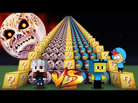 KORKUNÇ AY VS KRAL ŞAKİR MERDİVEN ŞANS BLOKLARI - Minecraft