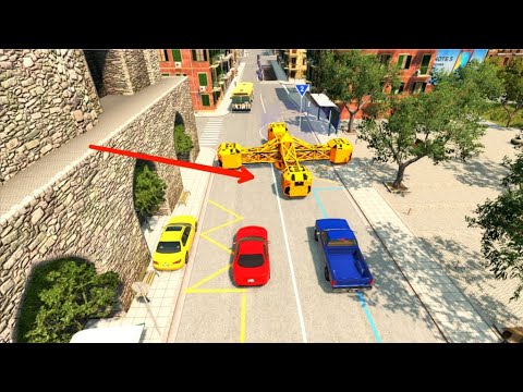 Car vs Large Spinner - BeamNG Drive | cars vs Large Spinner |